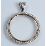 14KT GOLD DIAMOND PENDANT to fit U.S. $20 Gold Coin 1.30 cts. (coin excluded)
